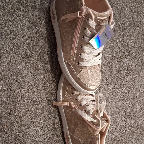 Skechers Kids Shimmering High-Top Sneakers - Gold - Picture 3 of 6